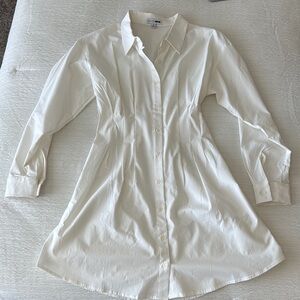 White button up dress